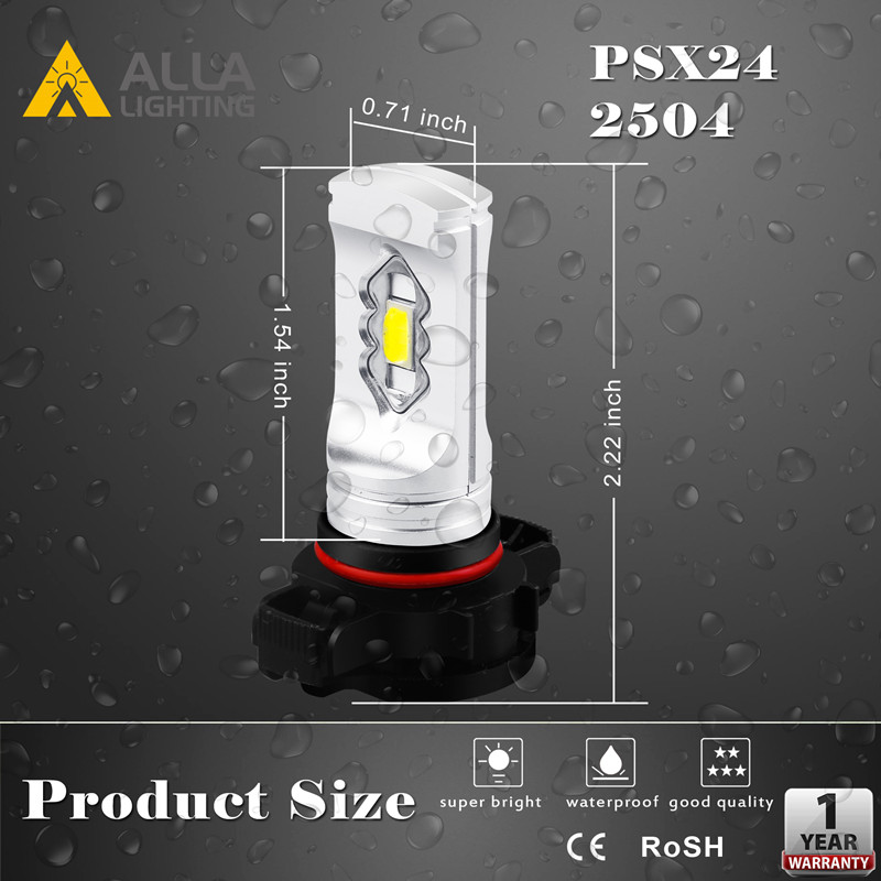 2504-PSX24W-12276-LED-Fog-Lights-Bulbs-12V-Dimension-White