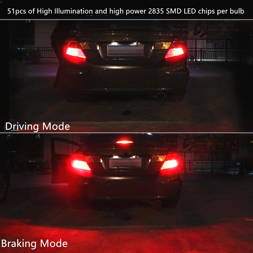 Performance of T20 7440 7443 LED Red Brake Tail Lights Bulbs 12V Lamps