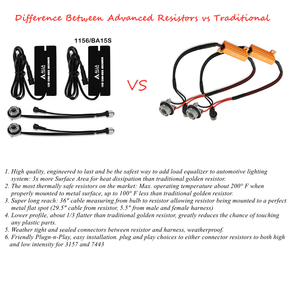 Difference Between advanced BAU15S 7507 CANBUS LED Resistors vs 6ohm