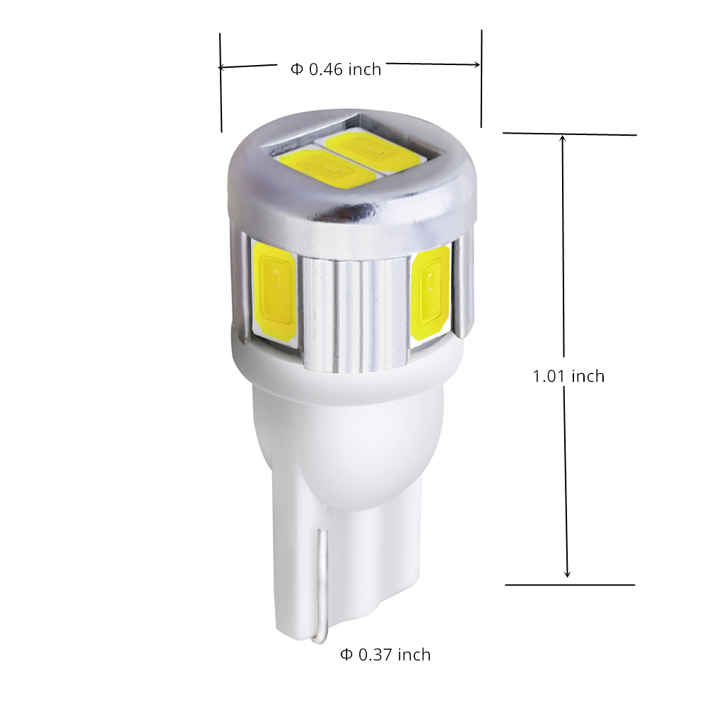 Dimension T10 194 168 LED Interior Lights Bulbs 5630 SMD W5W 2825