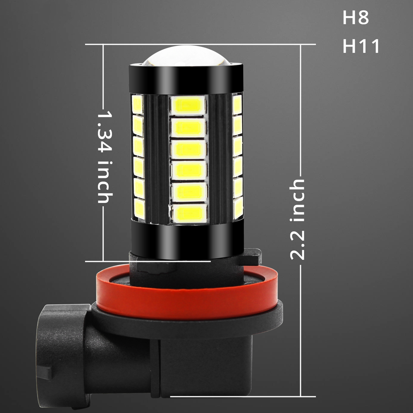 H8-H16-H11-LED-Fog-Lights-Bulbs-Super-Bright-6000K-White-Dimension