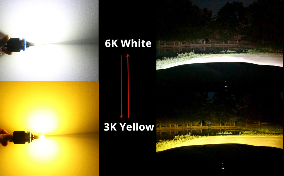 Performance PS19W 5201 5202 LED Switchback Bulb Fog Light White Yellow