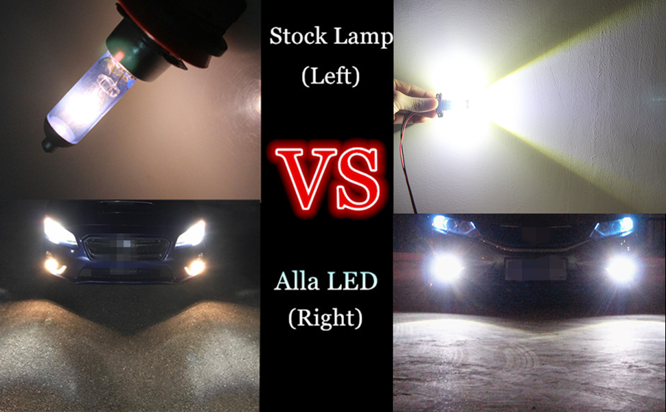 50W H10 9145 LED Bulbs Fog Lights CREE Replacement VS Halogen Lamp