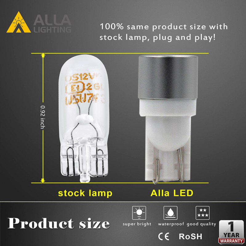 194 Led Light Bulb Super Bright Amber White 168 2825 W T10 - Temu