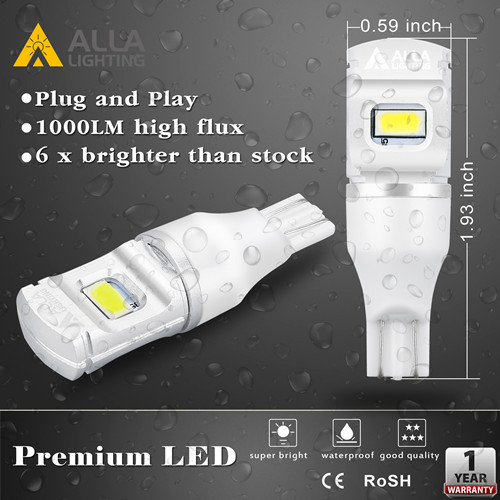 Alla Lighting T15 912 921 LED Strobe Reverse Lights Bulbs Super Bright 12V  921 LED Bulb Flashing 4014 48-SMD 6K White LED Back-Up Light Replacement (